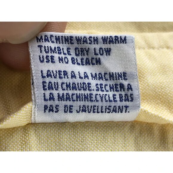 VTG 80s-90s era Polo by Ralph Lauren Mens Yellow Long Sleeve Shirt Size 17-34 - Picture 9 of 12